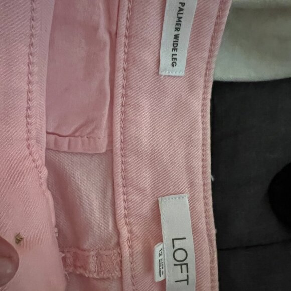 Loft Palmer Wide Leg Crop Pants in Twill - Picture 2 of 3